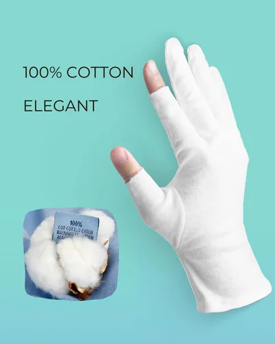 Miniatura 4 de ANSMIO 2 pares de guantes de algodón para pantalla táctil, guantes blancos para manos secas, guantes de algodón para dormir, guantes de noche