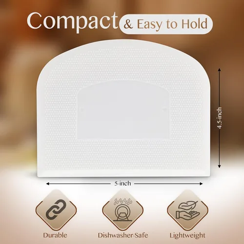 Miniatura 2 de Raspador de banco de plástico para hornear, 2 raspadores de cuencos blancos, raspador de masa flexible seguro para alimentos, multiusos, buen 2