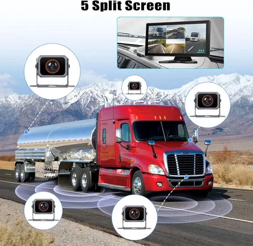 Miniatura 7 de Cámara de respaldo inalámbrica para coche 5 pulgadas IPS Monitor de pantalla IP69 cámara inversa impermeable visión nocturna infrarroja