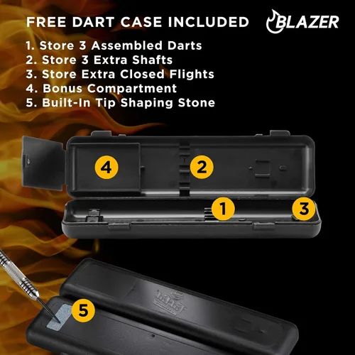 Miniatura 5 de Fat Cat Blazer - Dardos de punta suave con estuche de almacenamiento/viaje, 0.64 onzas, color negro