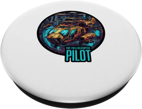 Miniatura 2 de Helicopter Pilot Fun Job Profession PopSockets Swappable PopGrip