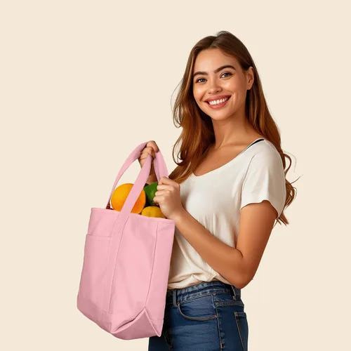 Miniatura 4 de DALIX - Bolsa de compras de lona y algodón de 50cm en color liso (edición exclusiva)