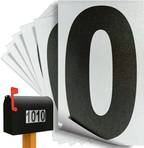 Miniatura 28 de iSYFIX Calcomanías de vinilo negro número 0 (Zero) – Paquete de 6 calcomanías de 1.5 pulgadas – Calcomanías de alta calidad, fondo reflectante