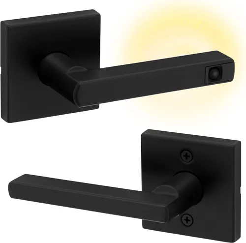 Miniatura 21 de Kwikset Halifax Manija interior de puerta de privacidad con cerradura, manija de puerta para baño y dormitorio, cerradura de botón de presión sin