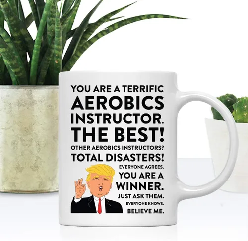 Miniatura 2 de Andaz Press Funny President Donald Trump - Taza de café de 11 onzas, excelente instructor aeróbico, paquete de 1, taza de cerámica para beber