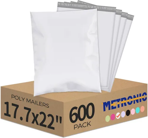 Miniatura 12 de Metronic 1000 sobres de polietileno de 14.5 x 19 pulgadas, bolsas de envío resistentes para pequeñas empresas, bolsas de polietileno impermeables