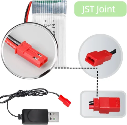 Miniatura 4 de 3.7V 800mAh 25C RC Avión Lipo Batería 902540 para FPV UAV Control Remoto Aviones Control Remoto UAV Quadcopter Copter.X5C X5SW Drone Batería con JST