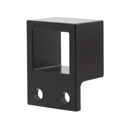 Miniatura 5 de Soporte de pared estándar para valla de aluminio, 1 x 1 1/8 pulgadas para rieles, soportes de riel residencial, color negro, paquete de 6