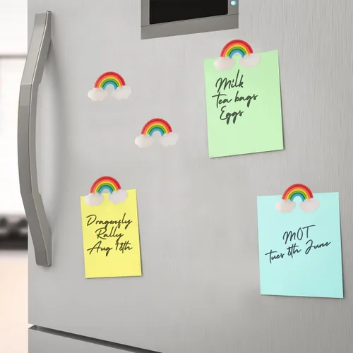Miniatura 8 de DOITOOL 5 imanes de arco iris para nevera, arco iris, imanes de nevera, calcomanías magnéticas para refrigerador para nevera, casillero, pizarra