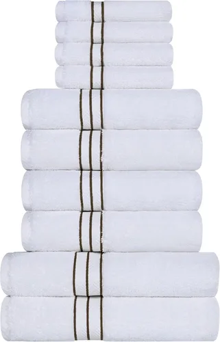 Miniatura 69 de Juego de toallas de baño de algodón turco ultra suave de Superior, juego de 2 piezas, toallas para la ducha, baño, artículos esenciales para el Latte
