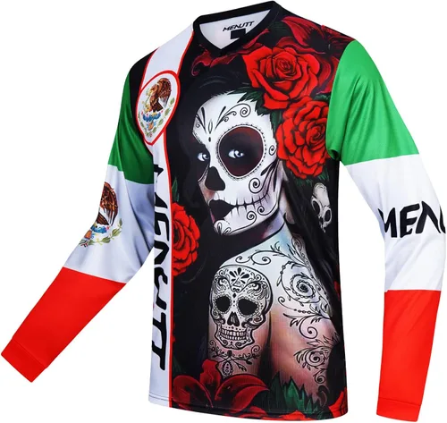 MENUTT Camiseta de ciclismo de montaña para hombre, manga larga, MTB Off-Road México, camisetas de descenso y motocross
