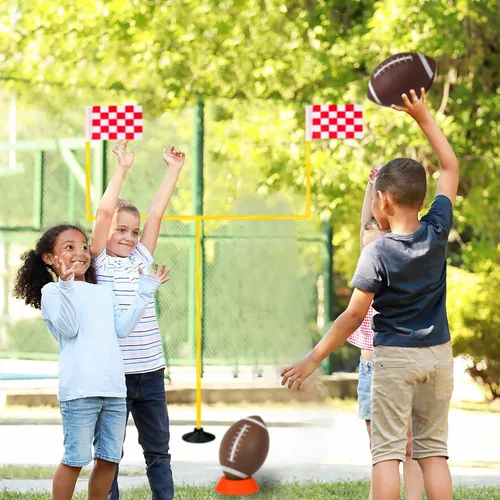 Miniatura 3 de Poste de portería de campo de fútbol portátil de 6 x 4 pies, portería de campo de patada, poste de portería de campo para niños, jóvenes, adultos