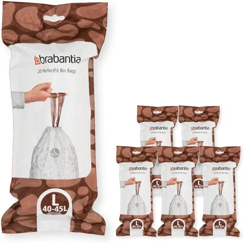 Miniatura 31 de Bolsas de basura Brabantia PerfectFit (Tamaño M/16 Gal) Bolsas gruesas de plástico para caneca de basura con asas de cordón (40 bolsas)