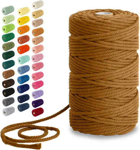 Miniatura 115 de Nook Theory - Cuerda de macramé de 3 mm, 220 yardas de cuerda de algodón, hilo de 4 mm y 5 mm, cuerda para manualidades, perfecta para colgantes