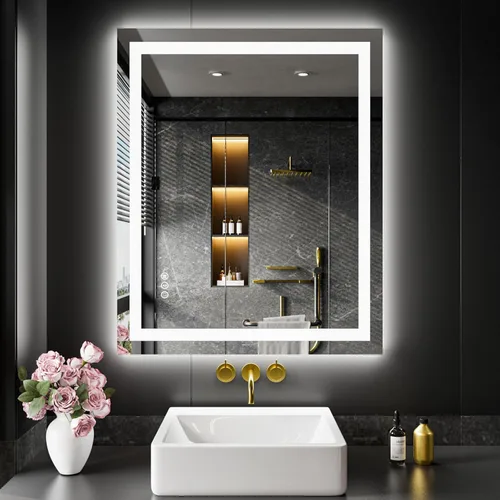 Miniatura 11 de LOAAO Espejo de Baño LED de 40"X32" con Luces, Antivaho, Regulable, Retroiluminación RGB + Iluminación Frontal, Espejo de Tocador de Baño