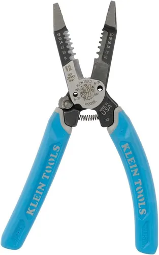 Klein Tools K12035L Klein-Kurve - Cortadores de alambre, fabricados en EE. UU., herramienta resistente para pelar cables con bloqueo, 8-20 AWG