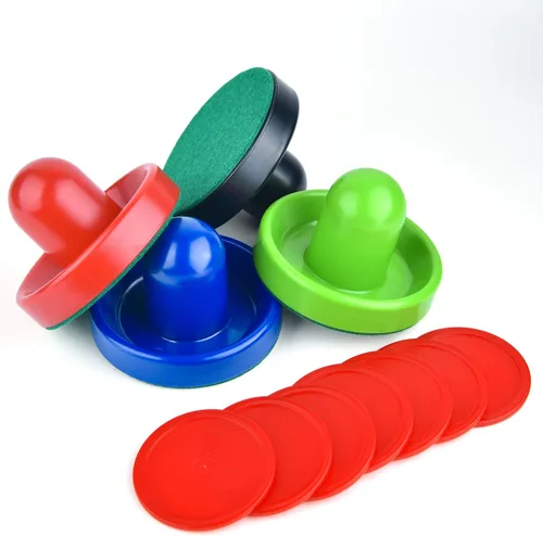 Miniatura 5 de Coopay Empujadores de hockey de aire y discos de hockey de aire rojo, asas de portería, accesorios de repuesto para mesas de juego