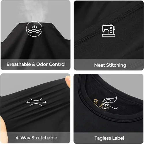 Miniatura 4 de CL convallaira Thermal Compression Shirts for Men, Long Johns Underwear Pant Tops and Bottoms Base Layer