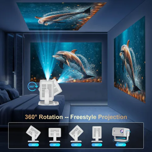 Miniatura 7 de Proyector nativo 1080P 4K, 600 lúmenes ANSI, WiFi y Bluetooth, aplicaciones integradas, enfoque eléctrico y Keystone automático, mini proyector