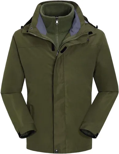 Miniatura 13 de Chaqueta de esquí 3 en 1 para hombre, impermeable, abrigo de nieve de invierno, resistente al viento, con capucha con forro polar cálido