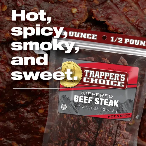 Miniatura 5 de Old Trapper, Trapper's Choice - Bistec de carne caliente y picante, paquete individual de 8 onzas, 0.35 oz de proteína y 70 calorías por porción