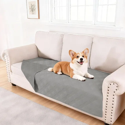 Miniatura 61 de hyha Manta impermeable para perros, manta reversible para cama de mascotas, funda suave para sofá/sillón lavable para perros, fundas impermeables