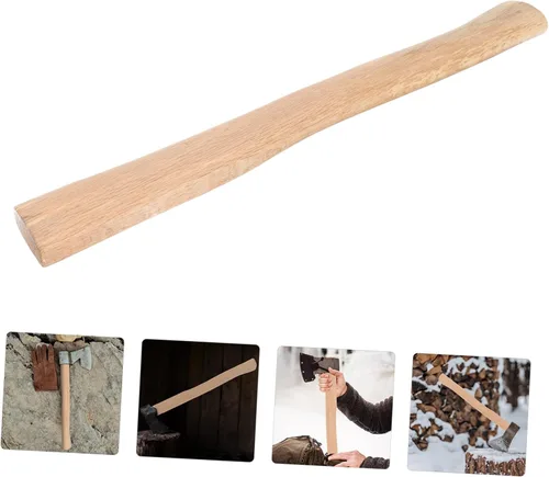 Miniatura 8 de Mango de hacha de madera de 19.68 pulgadas, mango de hacha de repuesto para corte de leña y camping, pieza de madera ergonómica duradera con fácil