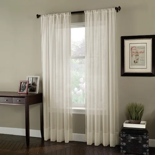 Curtainworks 1Q804004OY Soho Voile Cortina Panel 1Q804004OY, 144", Oyster