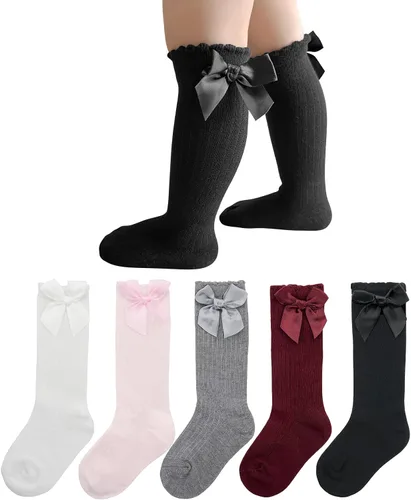 Miniatura 10 de Century Star Calcetines de bebé para niña, calcetines altos hasta la rodilla, calcetines antideslizantes para niños, calcetines de tubo