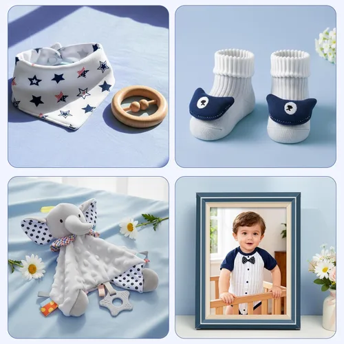 Miniatura 5 de Cesta de regalo para bebés para niñas y niños recién nacidos, set de regalo de baby shower para niños, artículos esenciales para bebés recién