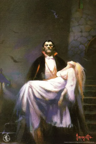 Frank Frazetta Draculas Bride Horror Fantasy Obra de Arte de Vampiro Monstruo Clásico Retro Vintage Película espeluznante y aterradora decoración de