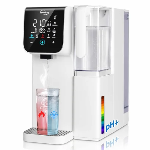 Miniatura 11 de iSpring Fabricante de agua con gas con filtro de agua de ósmosis inversa UV, caliente y fría para encimera, eliminación de PFAS y TDS, monitor TDS