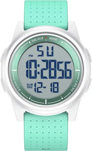 GOLDEN HOUR Reloj digital ultradelgado, minimalista, deportivo, impermeable, para hombre, con pantalla de gran angular, correa de goma, reloj de