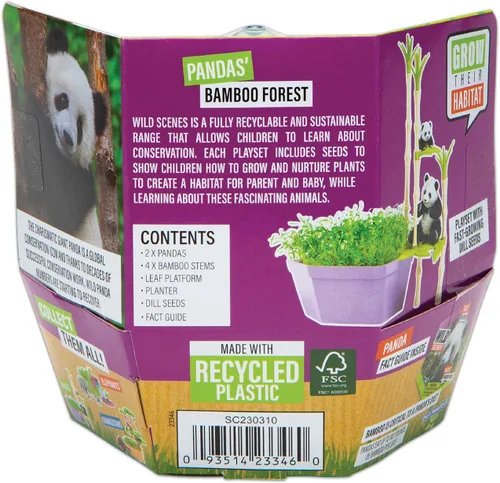 Miniatura 6 de Wild Scenes - Bosque de bambú de Pandas, kit de cultivo y juego, juguete de conservación de vida silvestre respetuoso con el medio ambiente, juego