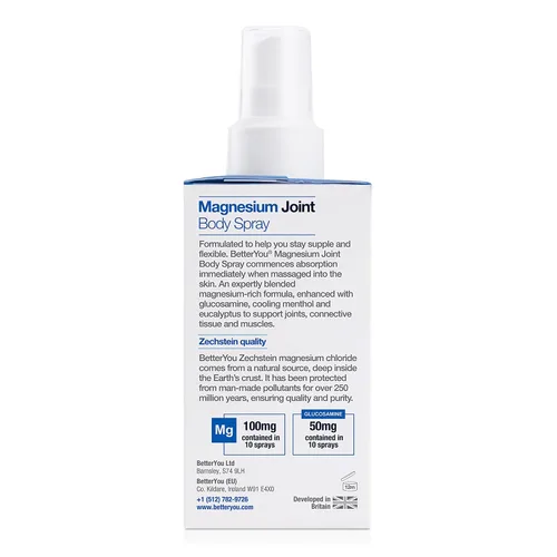 Miniatura 7 de BetterYou Spray corporal de magnesio para articulaciones - Spray de alivio muscular - Cloruro de magnesio tópico y glucosamina - mentol refrescante