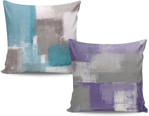 Miniatura 15 de Juego de 2 fundas de almohada, arte abstracto de 16 x 16 pulgadas, cuadradas, decoración del hogar, fundas de almohada decorativas para sofá