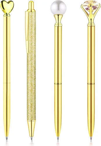 Miniatura 12 de BESARME 4 bolígrafos azules para mujer, bolígrafos de sirena, regalos azules para niñas, bolígrafo de diamantes con purpurina, tinta negra, lindo
