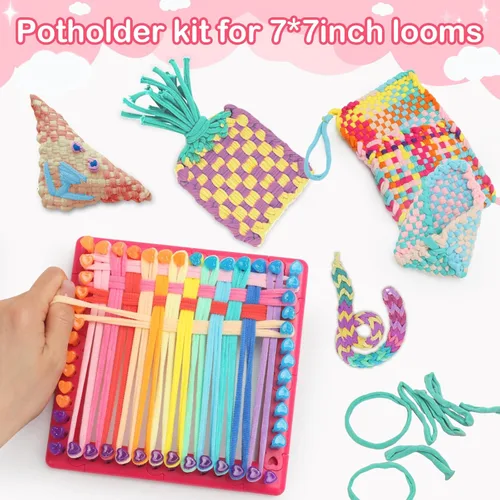 Miniatura 2 de 1200 piezas de bucles para telar de tejido de 12 colores para agarraderas de 7 pulgadas, nailon duradero, proyectos de manualidades DIY para bucles