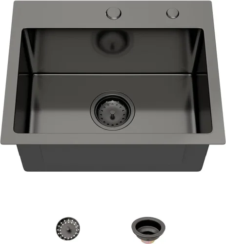 Miniatura 28 de Mocoloo Fregadero de barra de 13 pulgadas con caída en la parte superior, fregadero de cocina pequeño de acero inoxidable T304 de 13 x 15 pulgadas