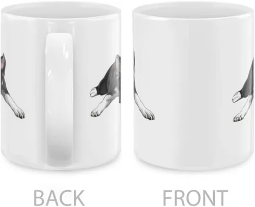 Miniatura 3 de MUGBREW Boston Terrier - Taza de café de cerámica con diseño de perro acostado y mirando hacia arriba, 11 onzas