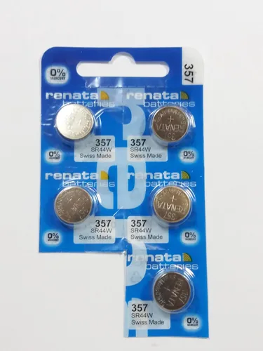 Renata Batteries 357 batería de óxido de plata 0% mercurio (paquete de 5)