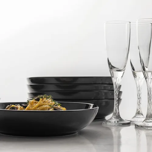 Miniatura 5 de Y YHY Tazones para pasta de 30 onzas, cuencos grandes para servir ensalada, cuencos de sopa poco profundos, cuencos de porcelana para pasta, juego