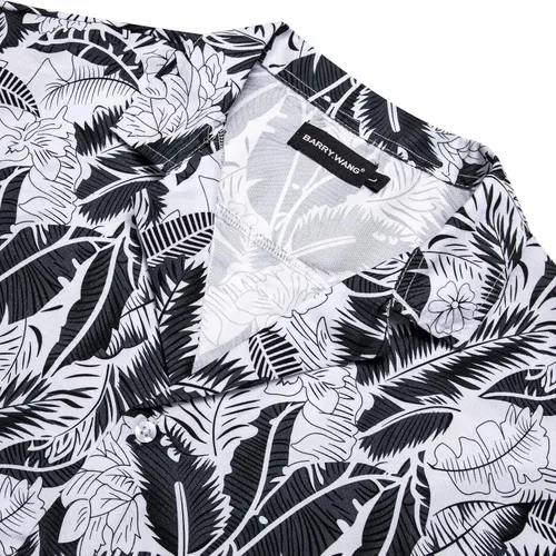 Miniatura 5 de YOHOWA Camisa hawaiana de manga corta para hombre, casual, con botones, para fiesta de brisa en la playa