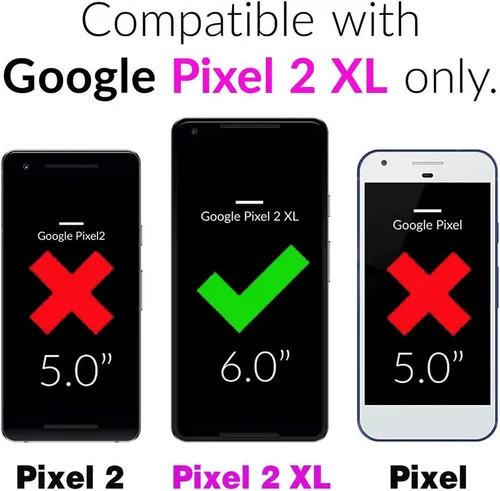 Miniatura 2 de Asuwish Funda compatible con Google Pixel 2 XL y protector de pantalla de vidrio templado, accesorios para celulares, ranura para tarjetero, función