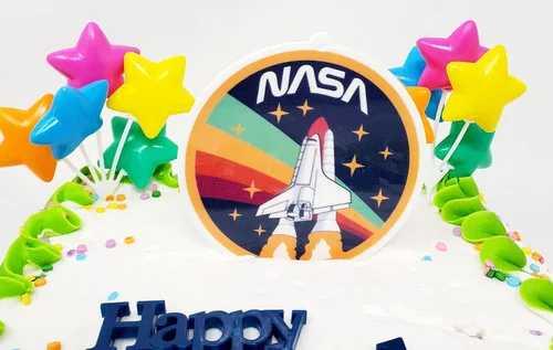 Miniatura 3 de NASA Space Travel Exploration Rocket Ship - Juego de decoración para pastel de cumpleaños