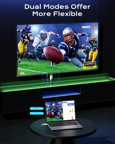 Miniatura 7 de AYY Kit transmisor y receptor HDMI inalámbrico 5G, extensor HDMI 4K con rango de 164 pies, adaptador de pantalla inalámbrico Plug & Play