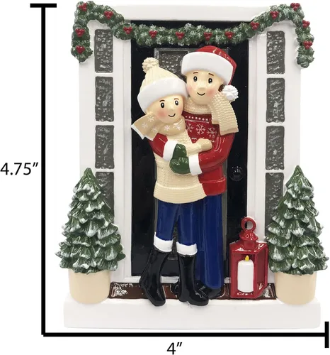 Miniatura 2 de Adorno personalizado en 3D de nuestra primera Navidad, suéter de invierno 2025, adornos para parejas, adorno para puerta delantera, adorno