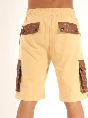 Miniatura 4 de SCREENSHOT Pantalones cortos de forro polar para hombre Urban NYC Hip Hop Utility Fit Premium Varsity Street Fashion Sweatshorts acanalados