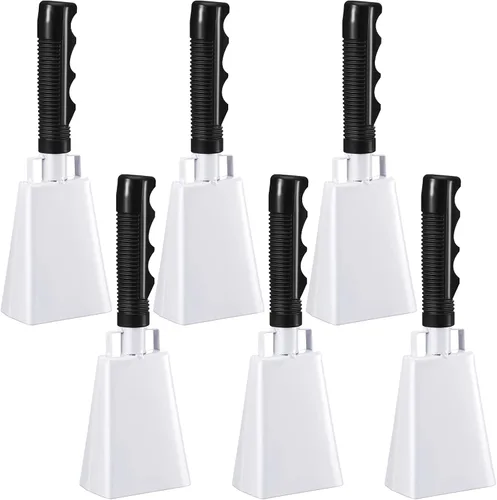 Miniatura 12 de 6 Pcs 10 Inch Cowbell with Handle Cheering Bell for Sports Events Large Noise Makers Cow bells Loud Cowbell Bulk for Football Games Party Chimes