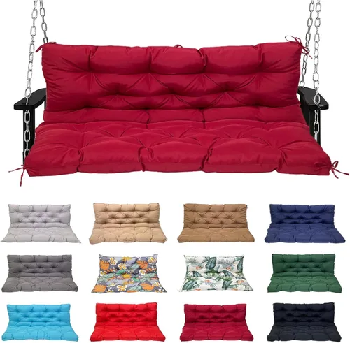Miniatura 3 de Swing Cushions 2 Seater Replacement Waterproof Porch Swing Cushions with Backrest Thicken 4" Replacement Swing Cushions for Outdoor Furniture Patio